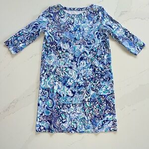 Lilly Pulitzer Girls Blue Animal Dress | size 12/14